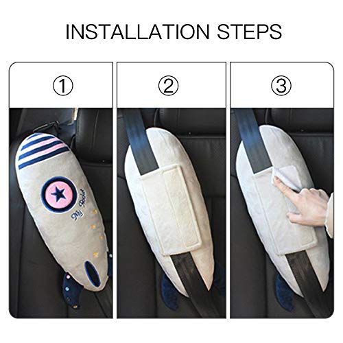 Kelendle Seat Belt Pillow Kids Car Seat Belt Cover Vehicle Shoulder Pads Car Seatbelt Cushion for Kids Seat Strap Pillows Kids Animal Travel Pillow - Image 4